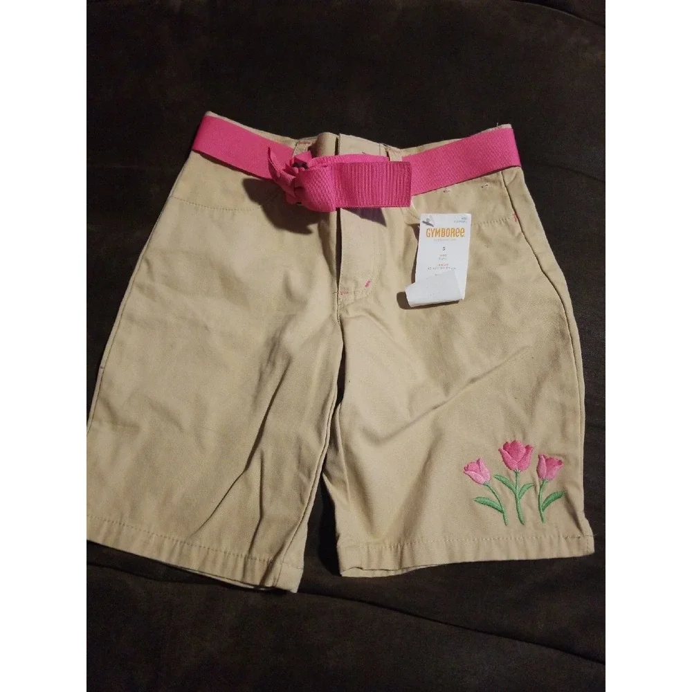 Gymboree bright tulip khaki‎ shorts 5 nwt